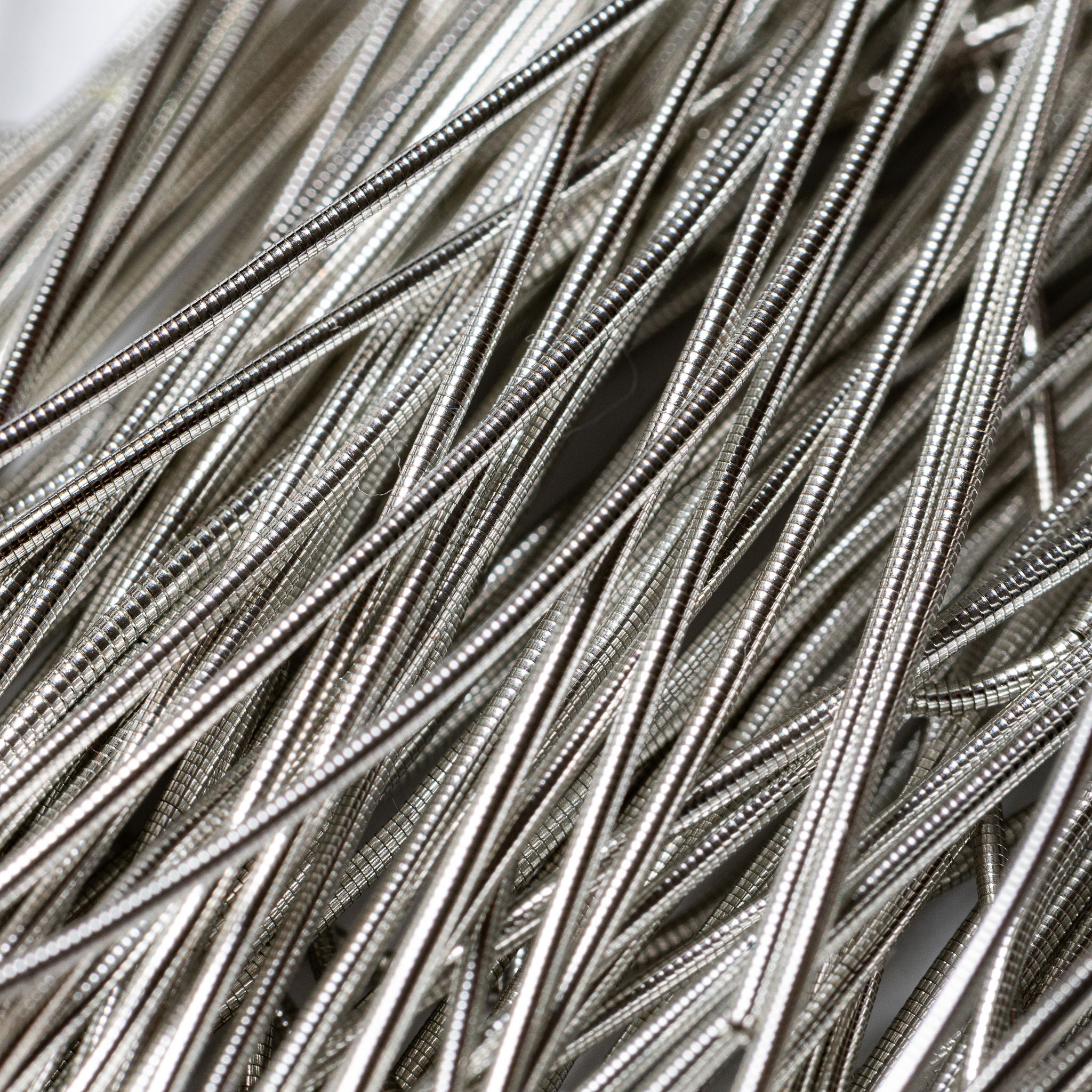 Silver Smooth Goldwork Embroidery Bullion Close Up