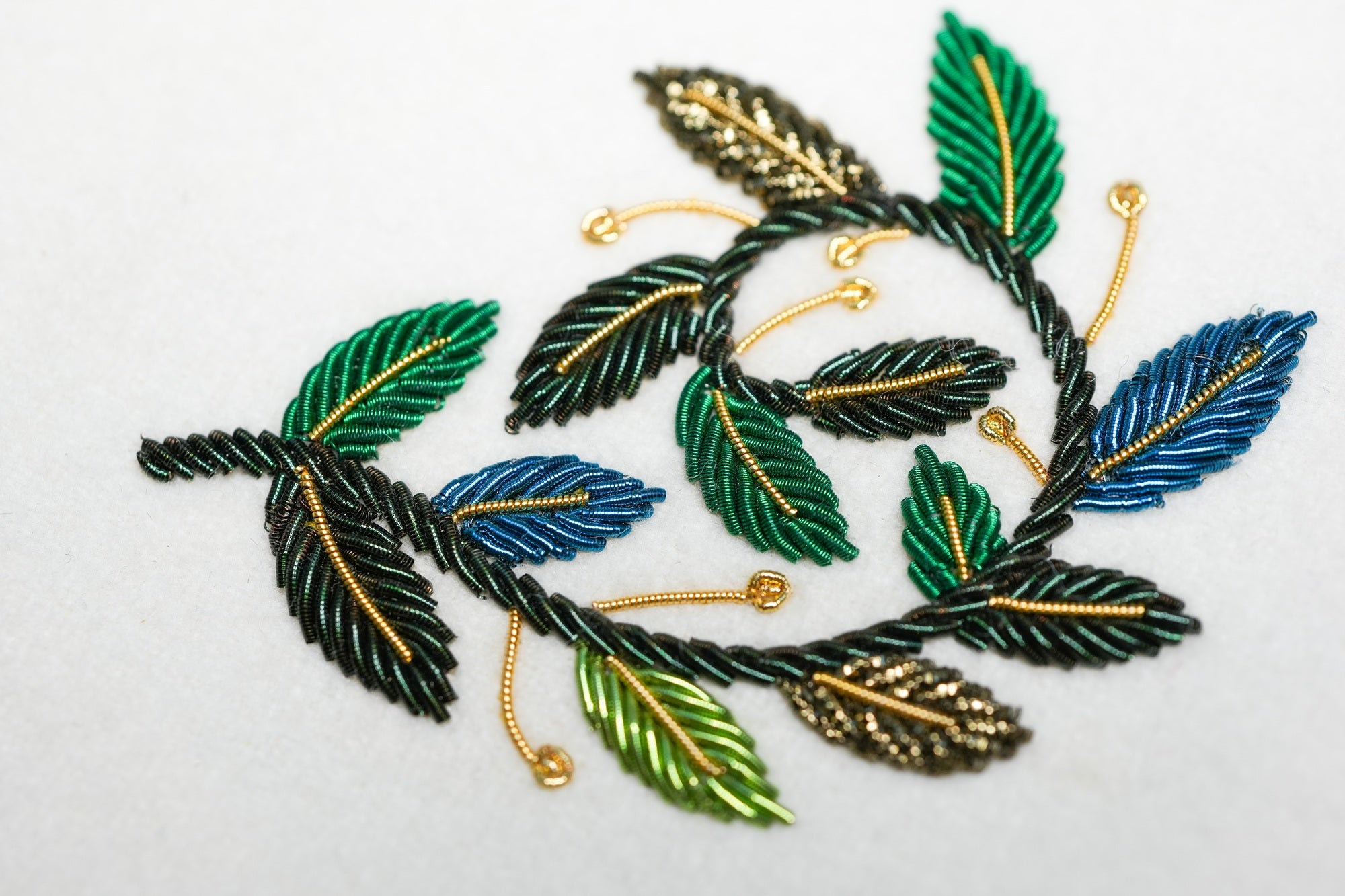 Spring Leaves Goldwork Taster Embroidery Course