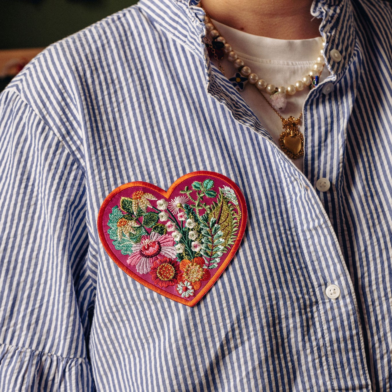 Studio Coverdale Collaboration - Garden Party Heart Embroidered Patch