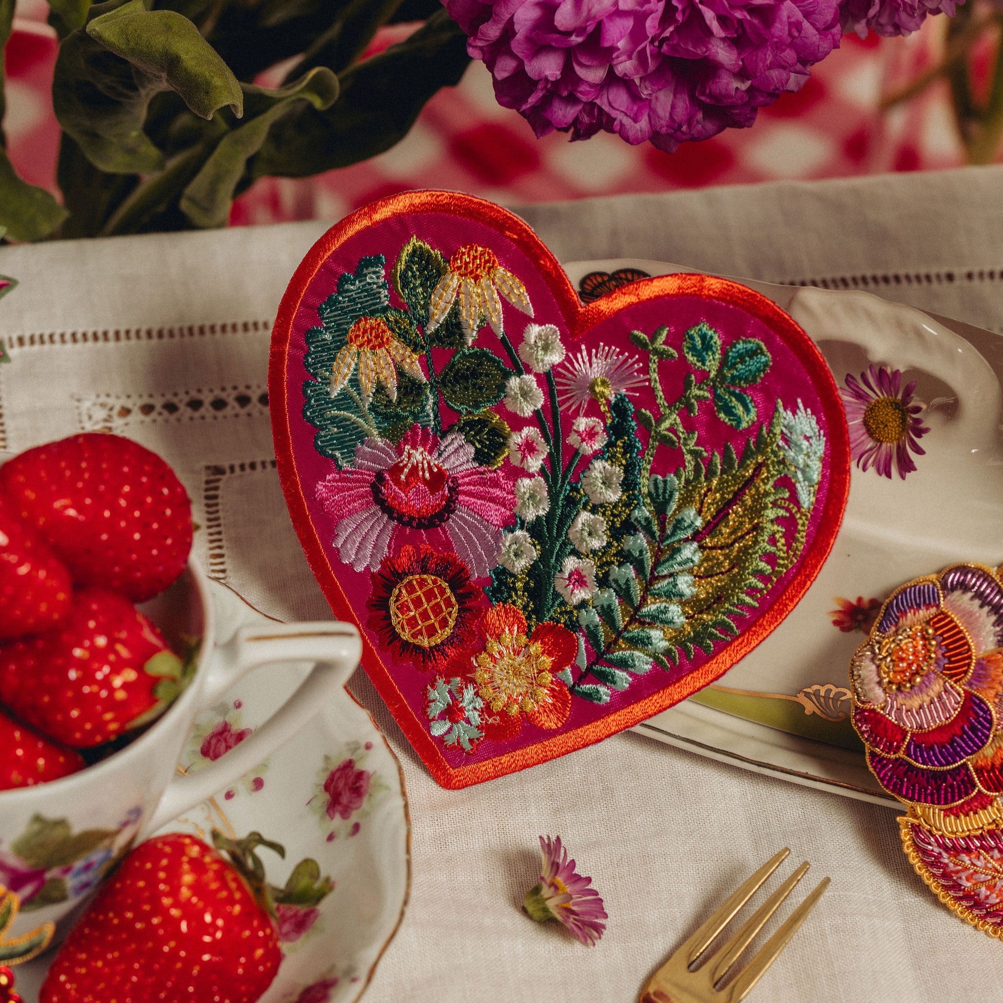 Studio Coverdale Collaboration - Garden Party Heart Embroidered Patch