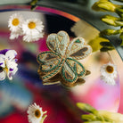 Studio Coverdale Collaboration - Lovers Clover Embroidered Goldwork Brooch