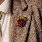 Studio Coverdale Collaboration - Strawberry Embroidered Goldwork Brooch