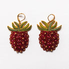 Studio Coverdale Collaboration - Strawberry Embroidered Goldwork Earrings