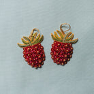 Studio Coverdale Collaboration - Strawberry Embroidered Goldwork Earrings
