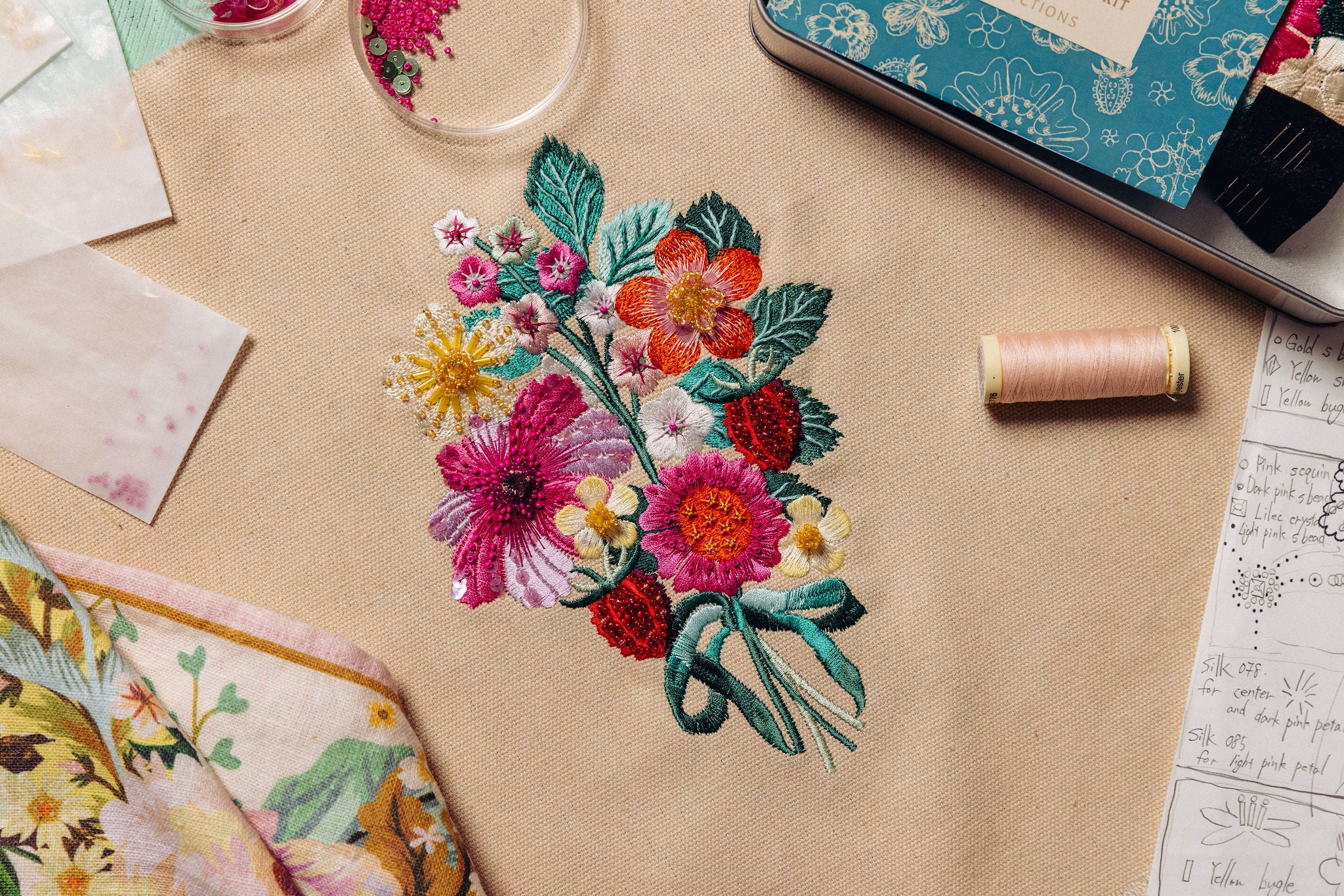 Studio Coverdale Collaboration - The Garden Party Floral Embroidery Kit