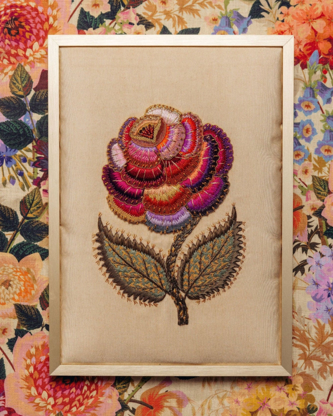 Studio Coverdale Collaboration - Thorny Weaver Framed Embroidered Goldwork Artwork