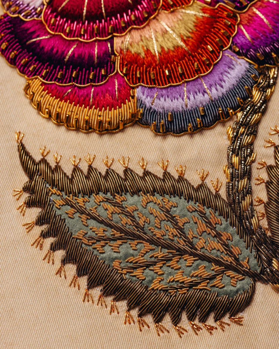 Studio Coverdale Collaboration - Thorny Weaver Framed Embroidered Goldwork Artwork