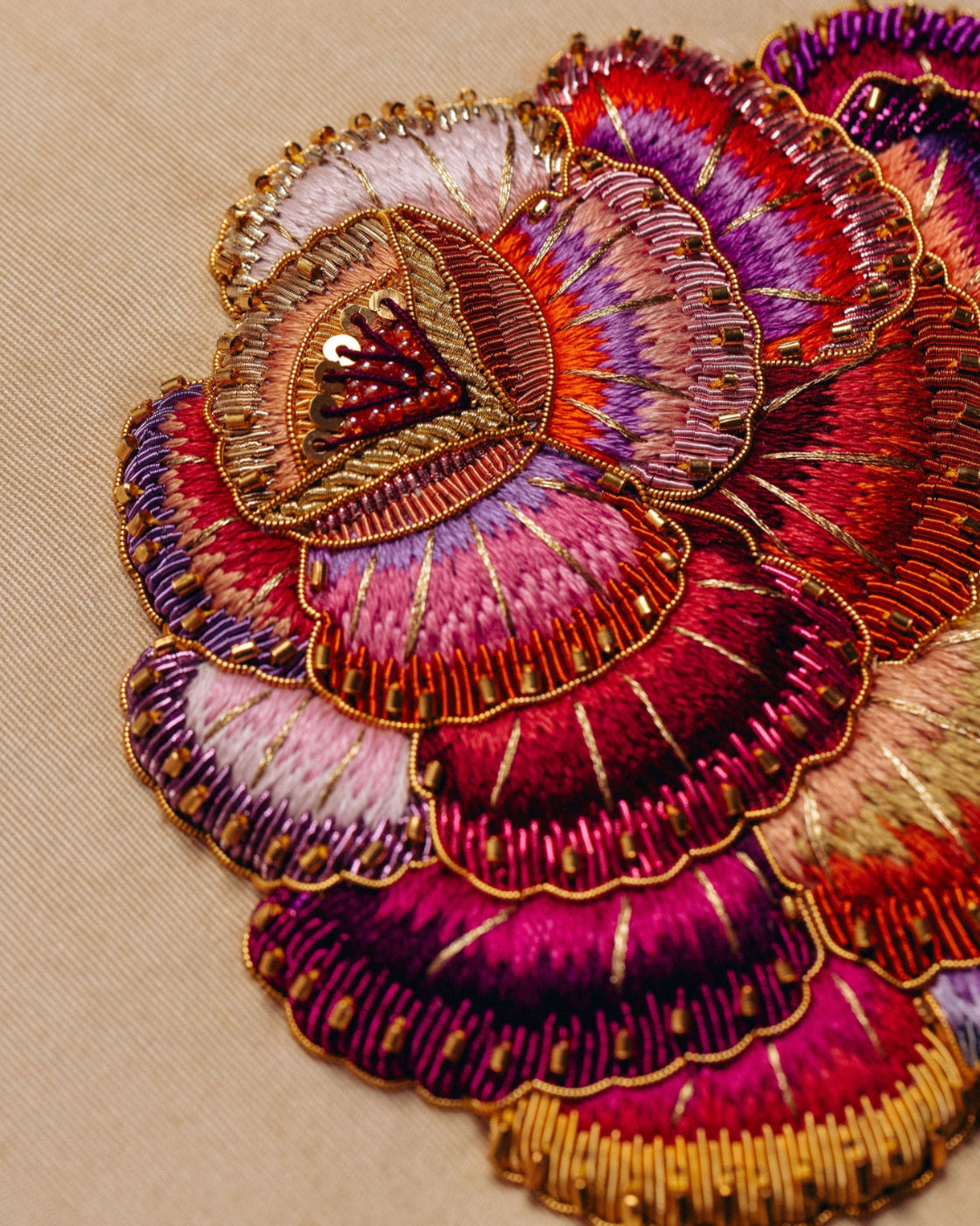 Studio Coverdale Collaboration - Thorny Weaver Framed Embroidered Goldwork Artwork