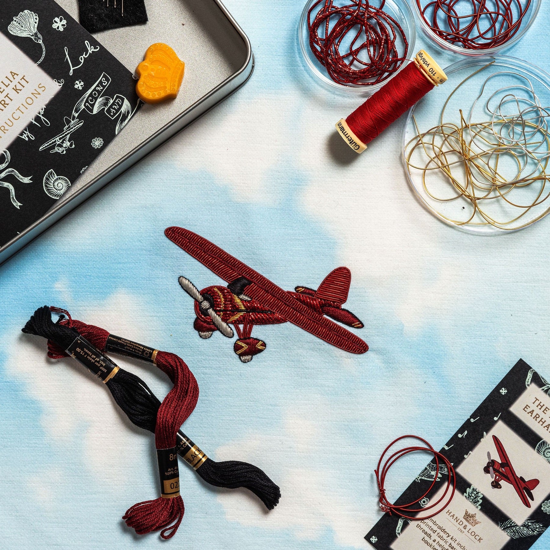 The Amelia Earhart Goldwork Embroidery Kit
