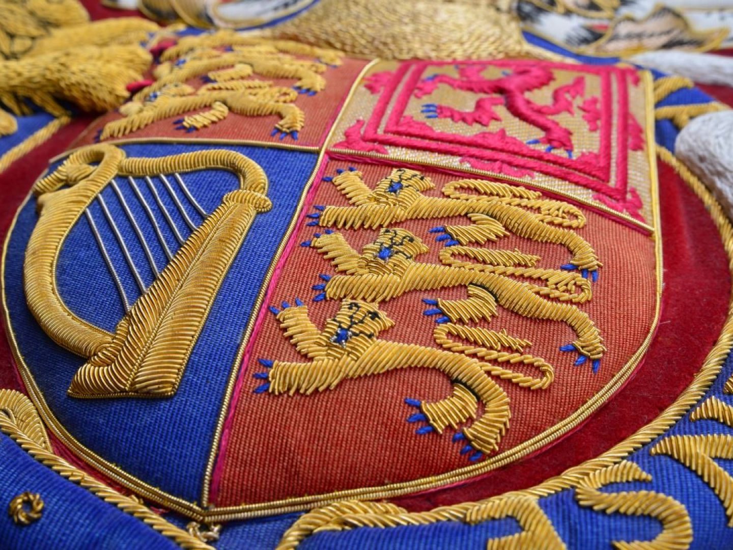 The British Coat of Arms Banner Hand Embroidered