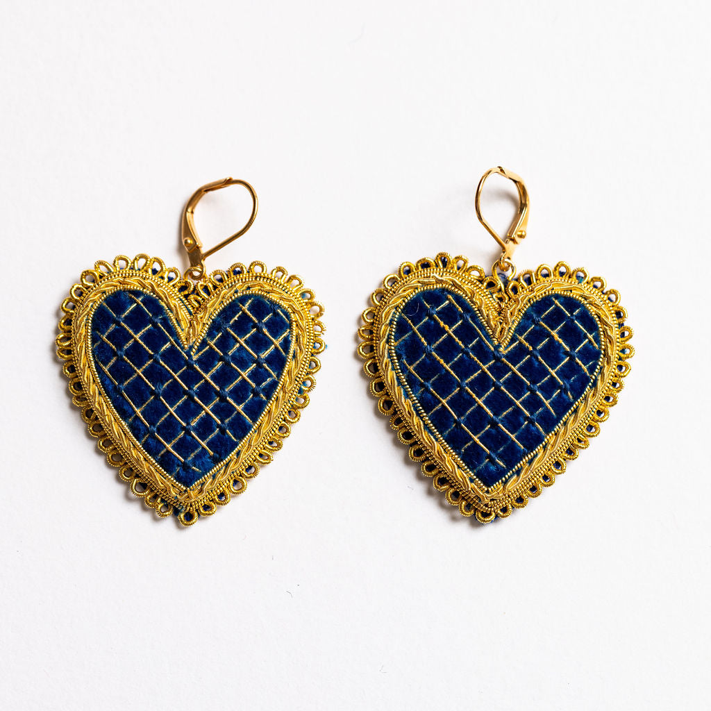 The Cross Stitch Heart Earrings (8707180822787)