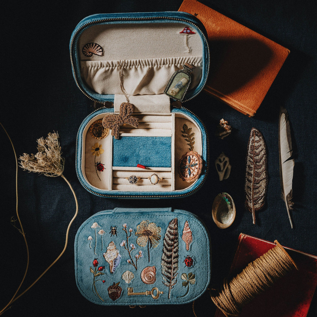 The Curiosity Box - Embroidered Jewellery Box 