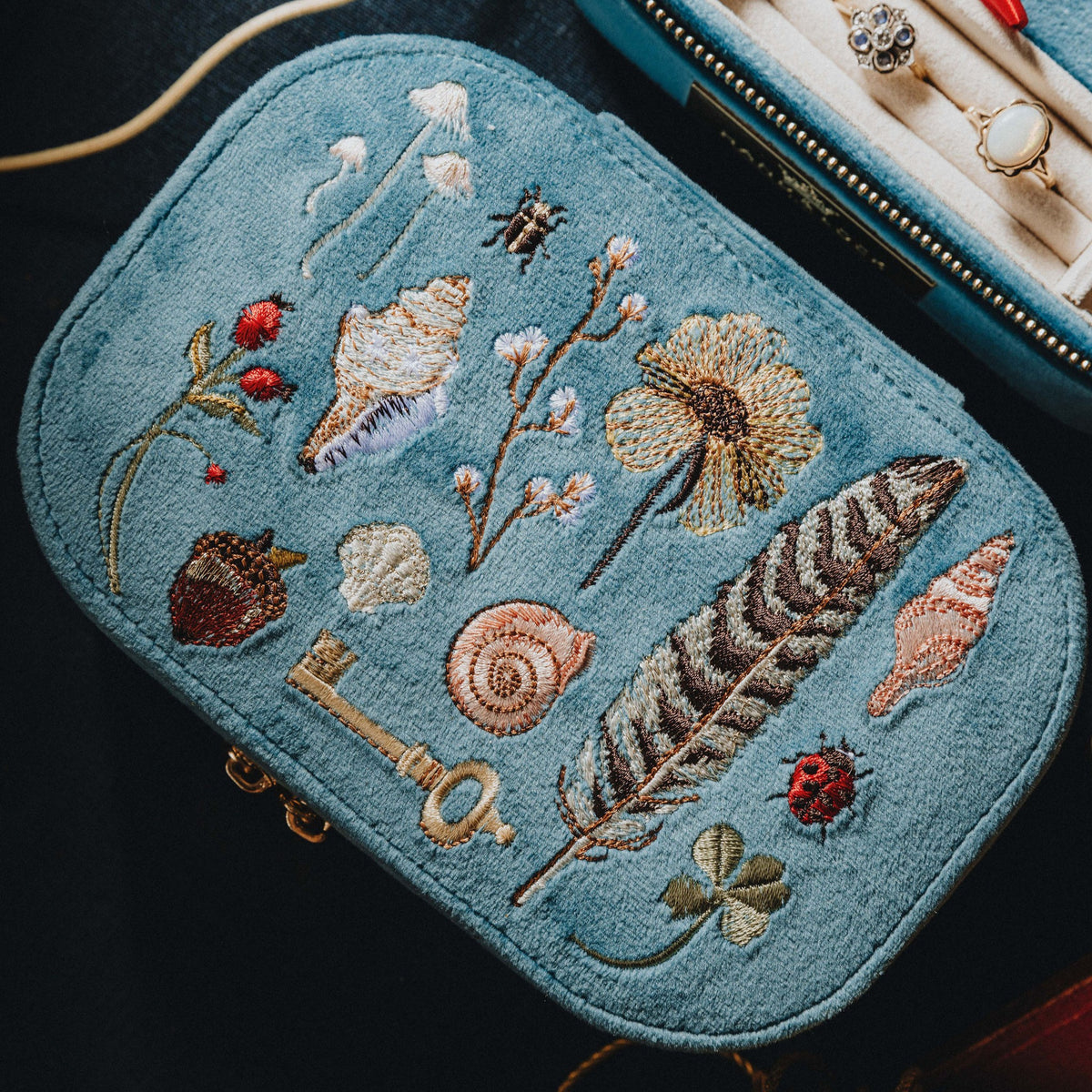 The Curiosity Box - Embroidered Jewellery Box 