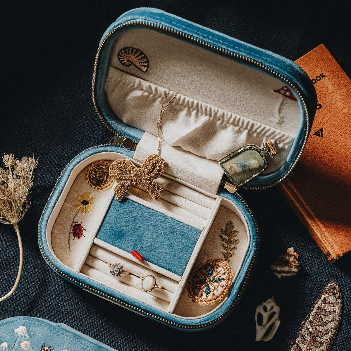 The Curiosity Box - Embroidered Jewellery Box 