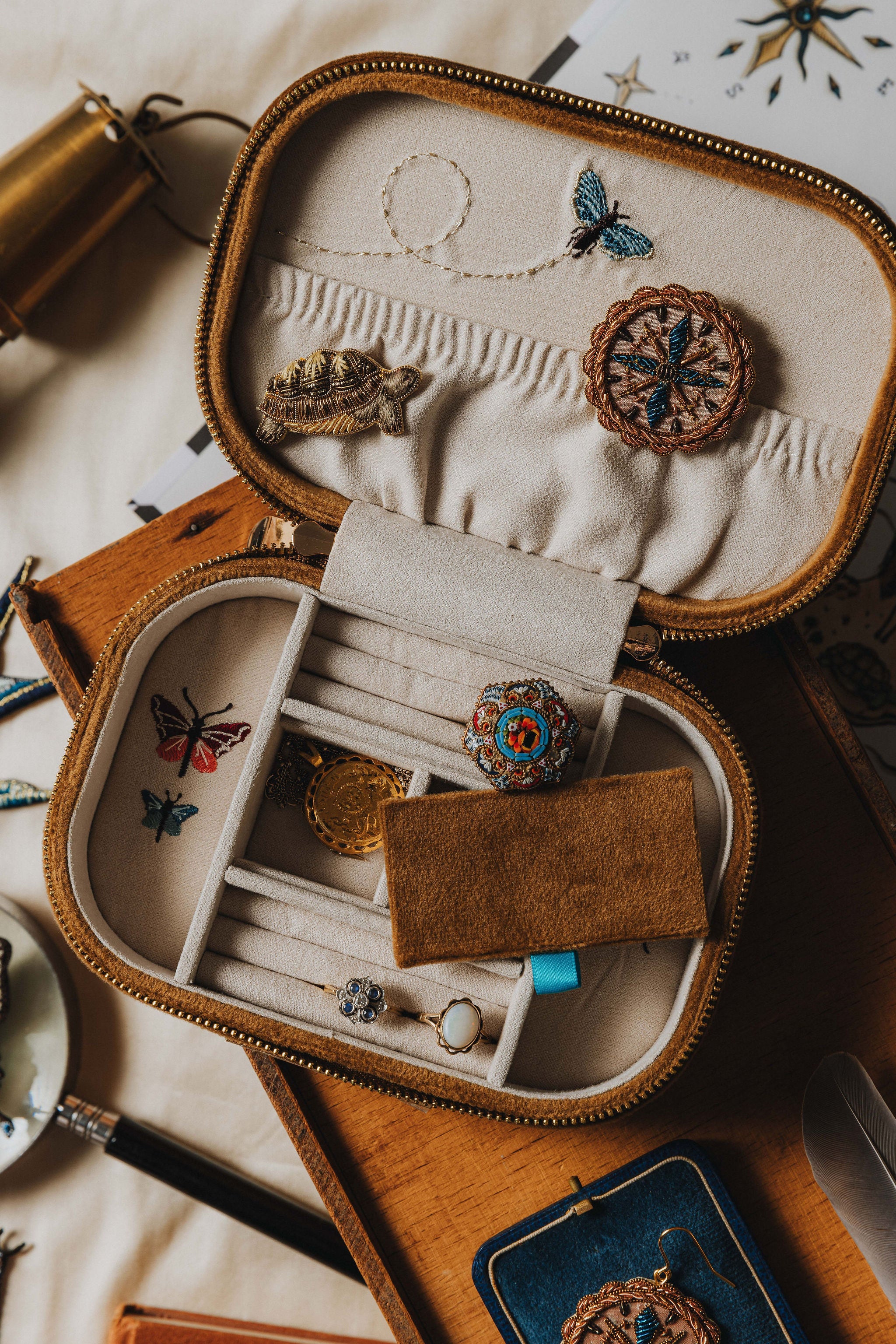 The Explorers Collection - Embroidered Accessories and Jewellery Box 