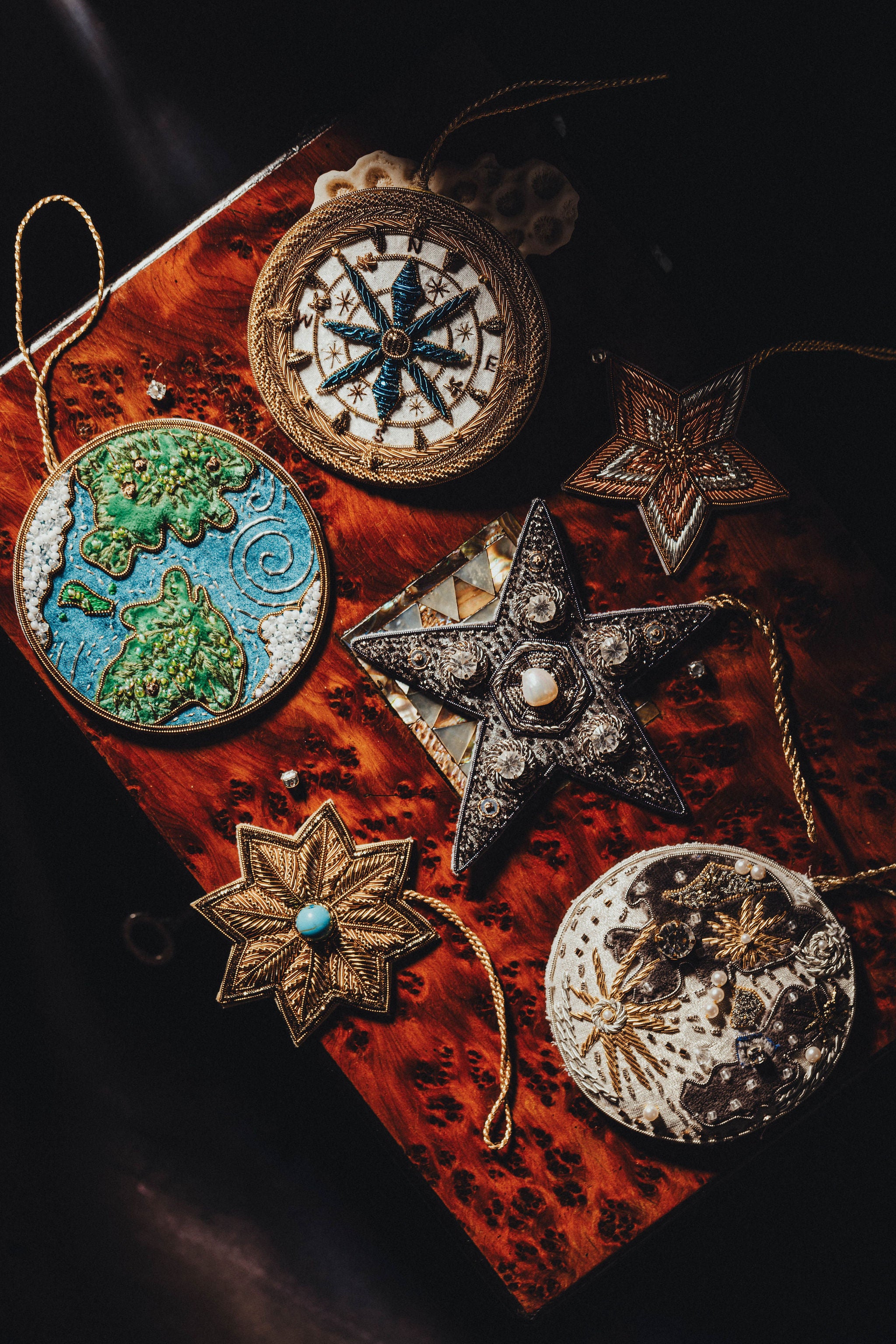 The Explorers Collection - Hand Embroidered Hanging Decorations 