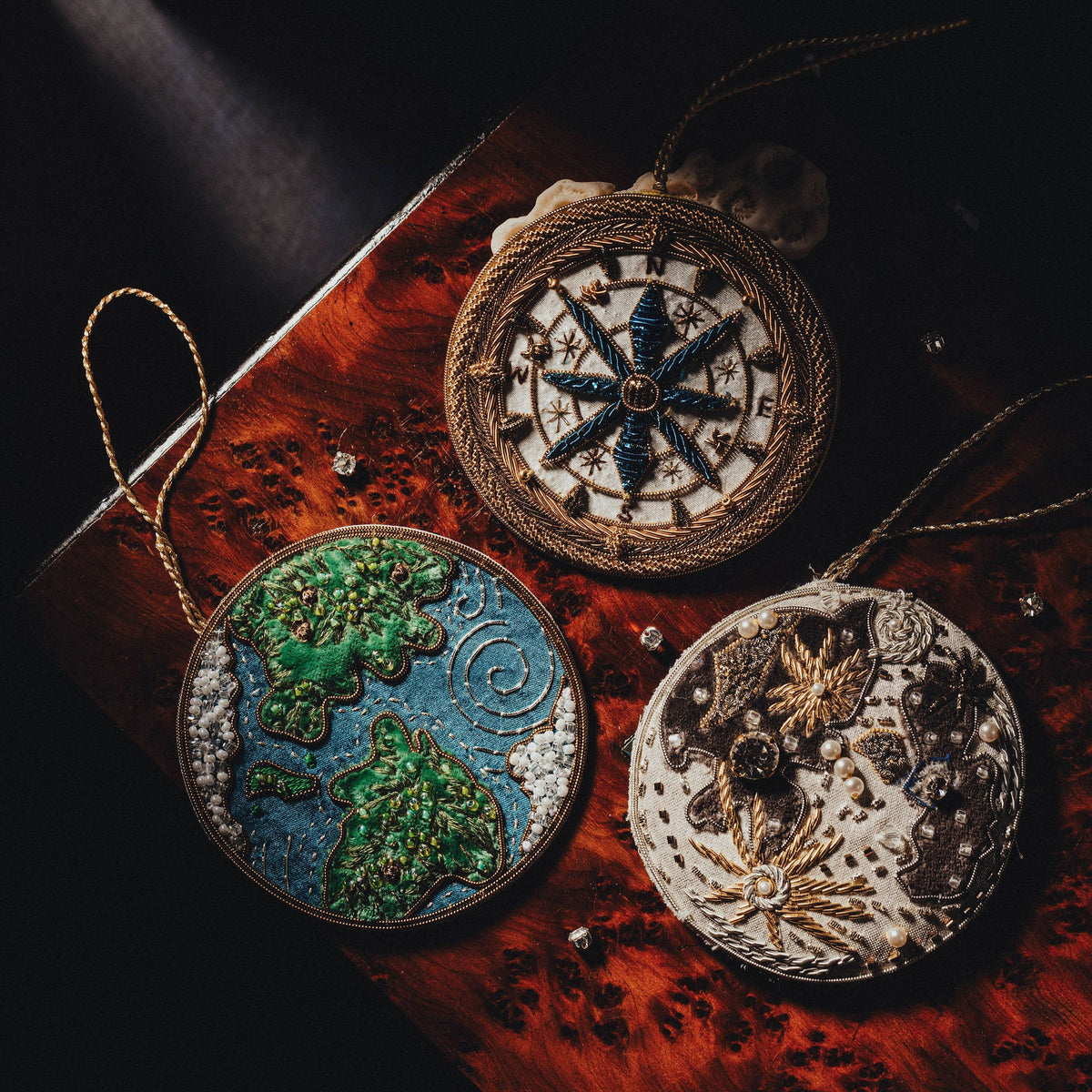 The Explorers Collection - Hand Embroidered Hanging Decorations 