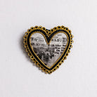 The Newspaper Print Heart Embroidered Brooch (8707349348611)