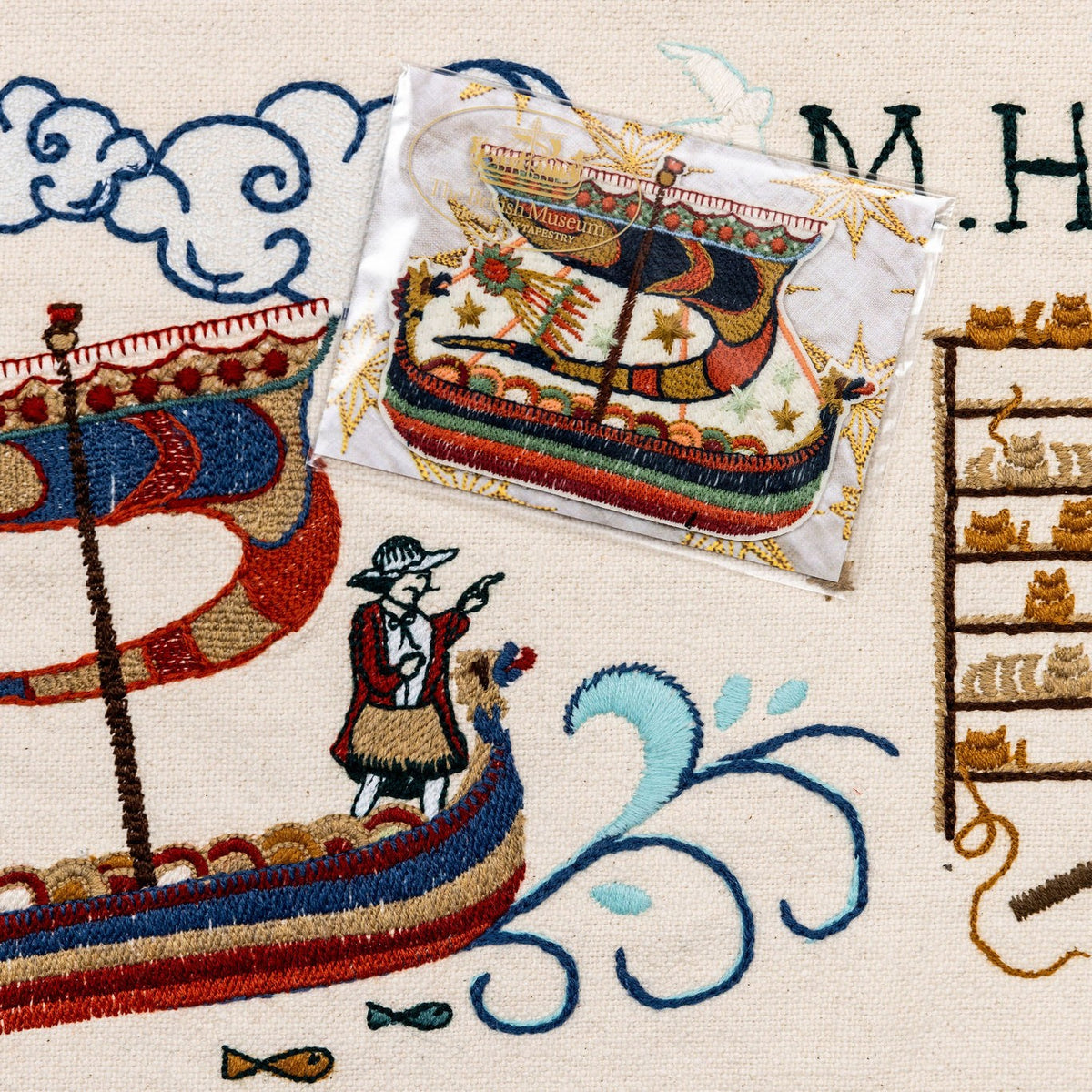 The Ship Embroidered Patch - The Bayeux Tapestry Collection 