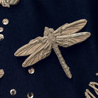 The Silver Collection - Hand Embroidered Dragonfly Brooch