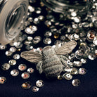 The Silver Collection - Hand Embroidered Goldwork Bee Brooch