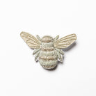The Silver Collection - Hand Embroidered Goldwork Bee Brooch