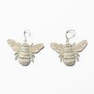 The Silver Collection - The Hand Embroidered Bee Earrings 