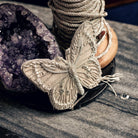 The Silver Collection - The Hand Embroidered Butterfly Brooch