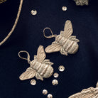 The Silver Collection Hand Embroidered Bee Earrings