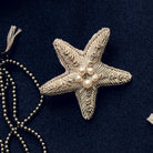 The Silver Collection Hand Embroidered Brooch Starfish