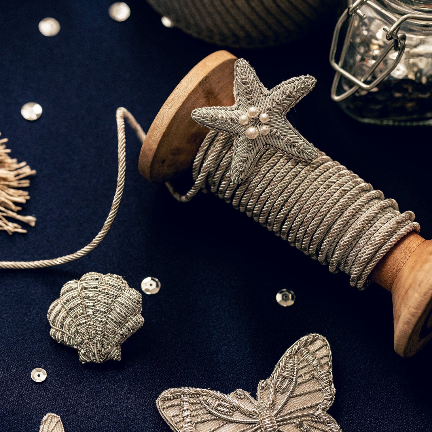 The Silver Collection Hand Embroidered Brooches 