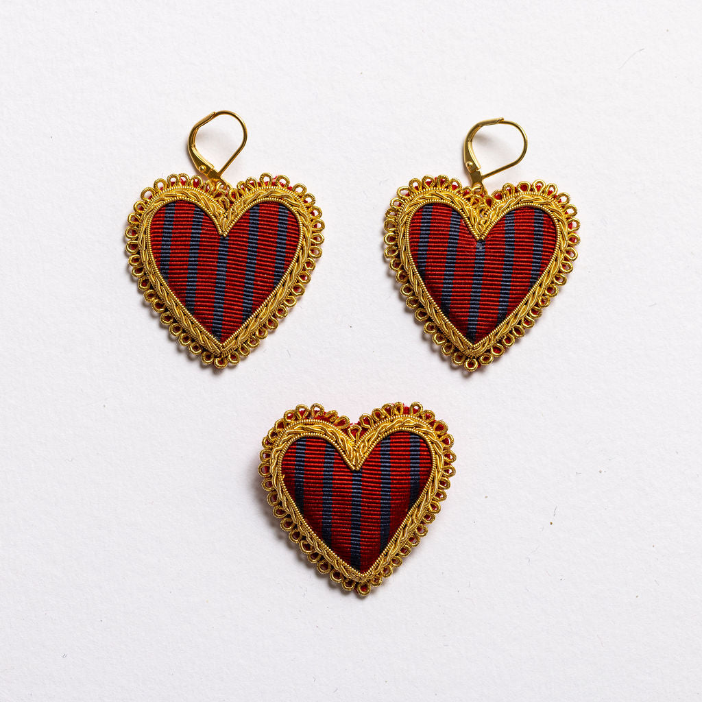 The Striped Heart Brooch (8705406468355) (8705476165891) (8707172729091)