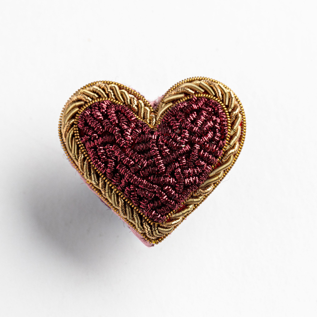 Valentines Heart Brooch Embroidery Kit - Make Your Own Brooch