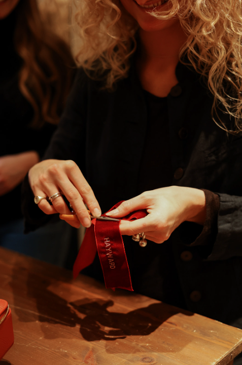 Veronica Beard Christmas Ribbons Machine Embroidery Event