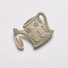 Watering Can Brooch - Hand Embroidered brooch on a white background