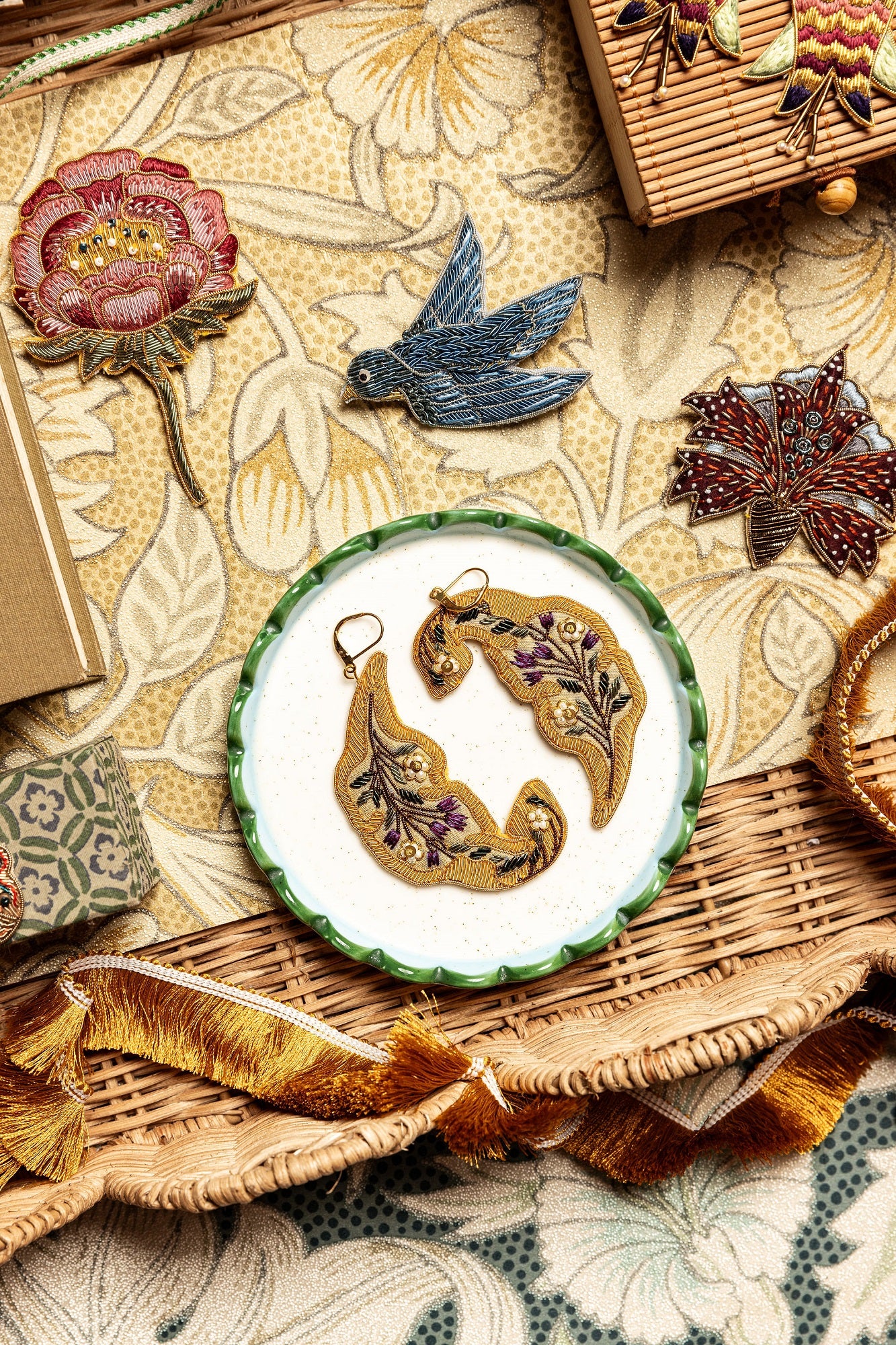 William Morris Hand Embroidered Fashion Accessories