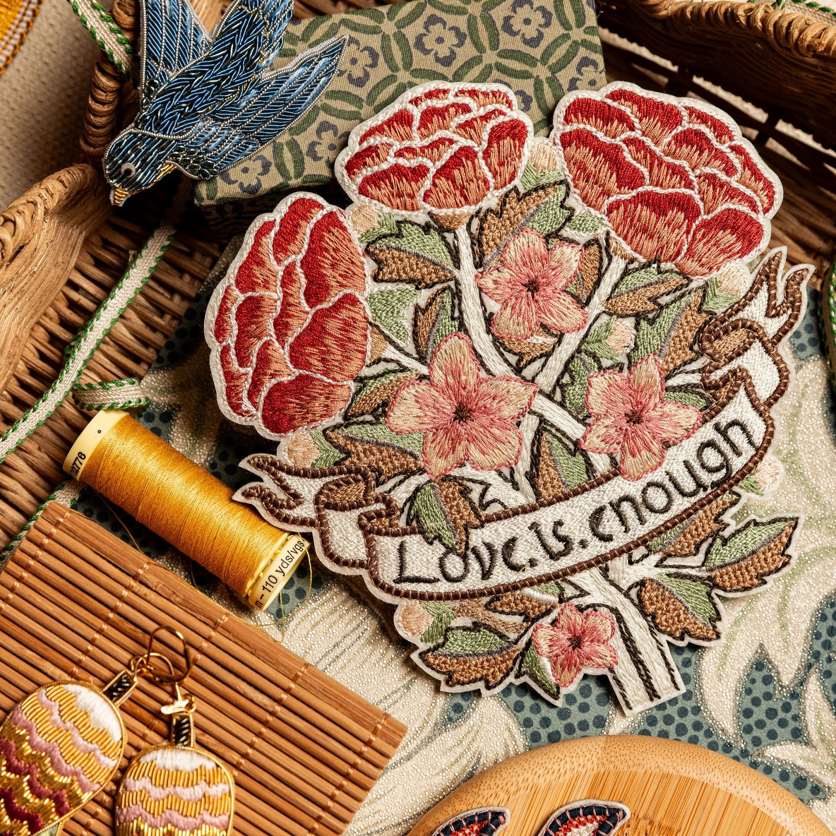 William Morris Machine Embroidered Iron on Patch