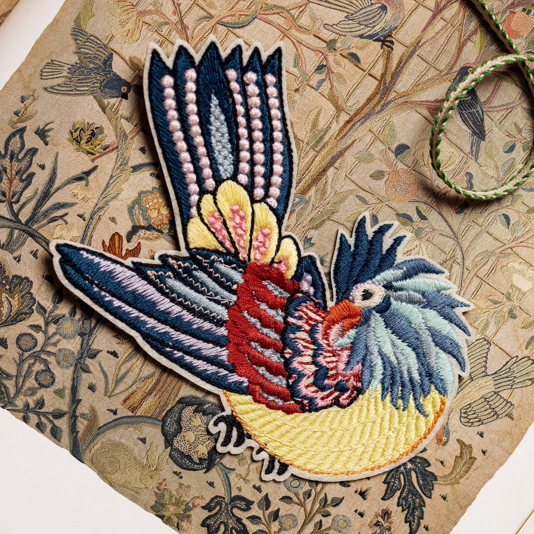 William Morris Machine Embroidered Iron on Patch