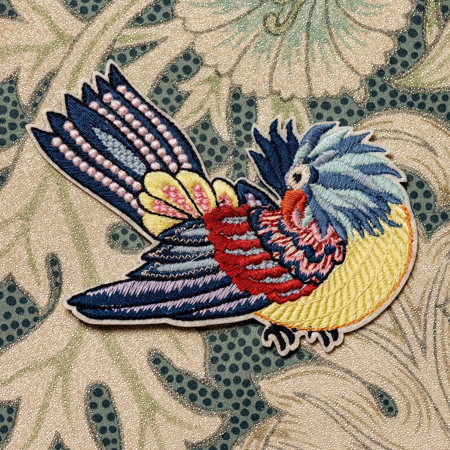 William Morris Machine Embroidered Iron on Patch