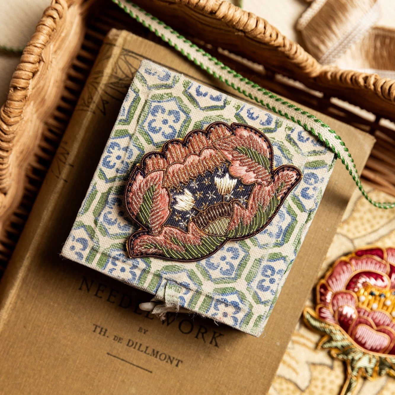 William Morris Hand Embroidered Goldwork Brooch