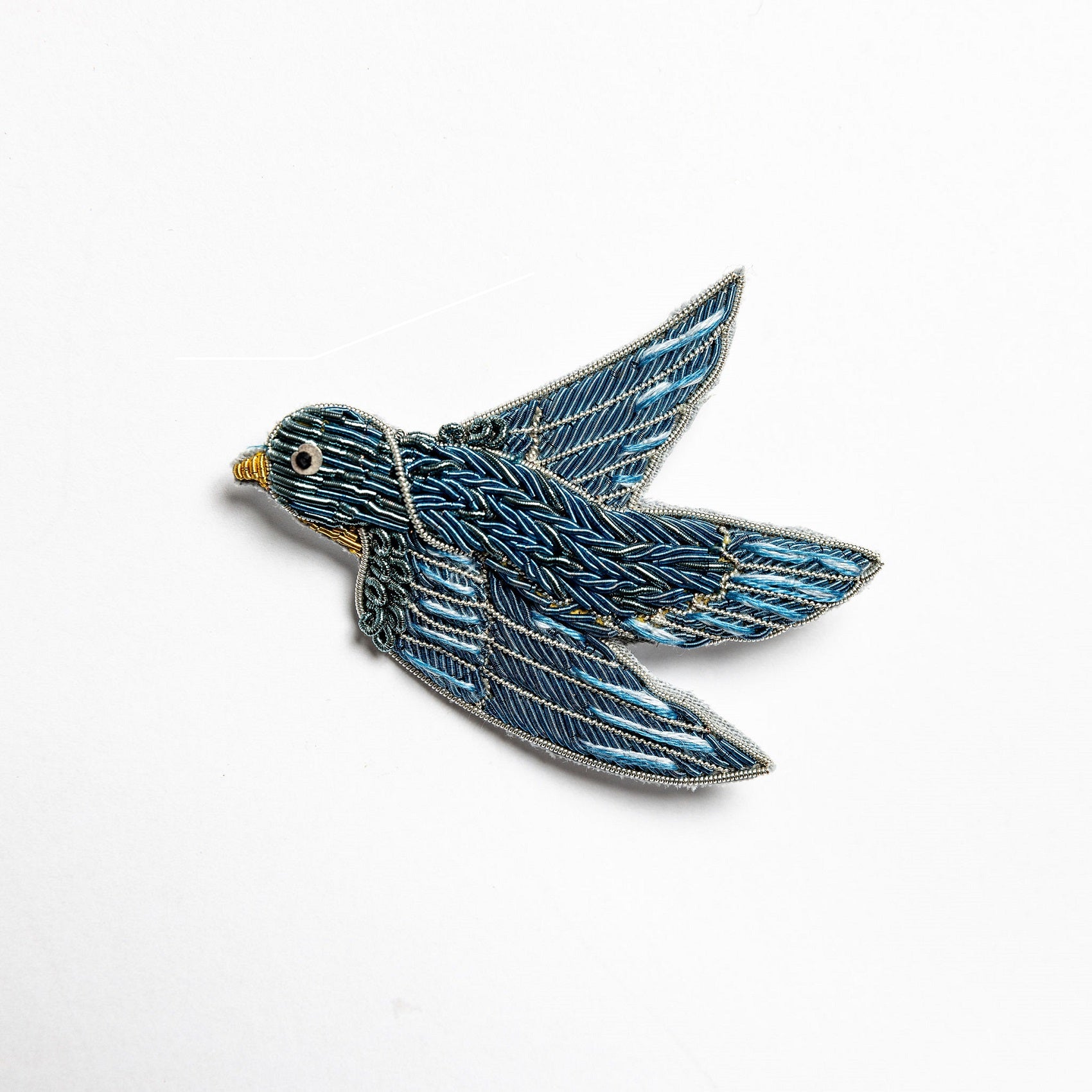 William Morris Hand Embroidered Goldwork Brooch