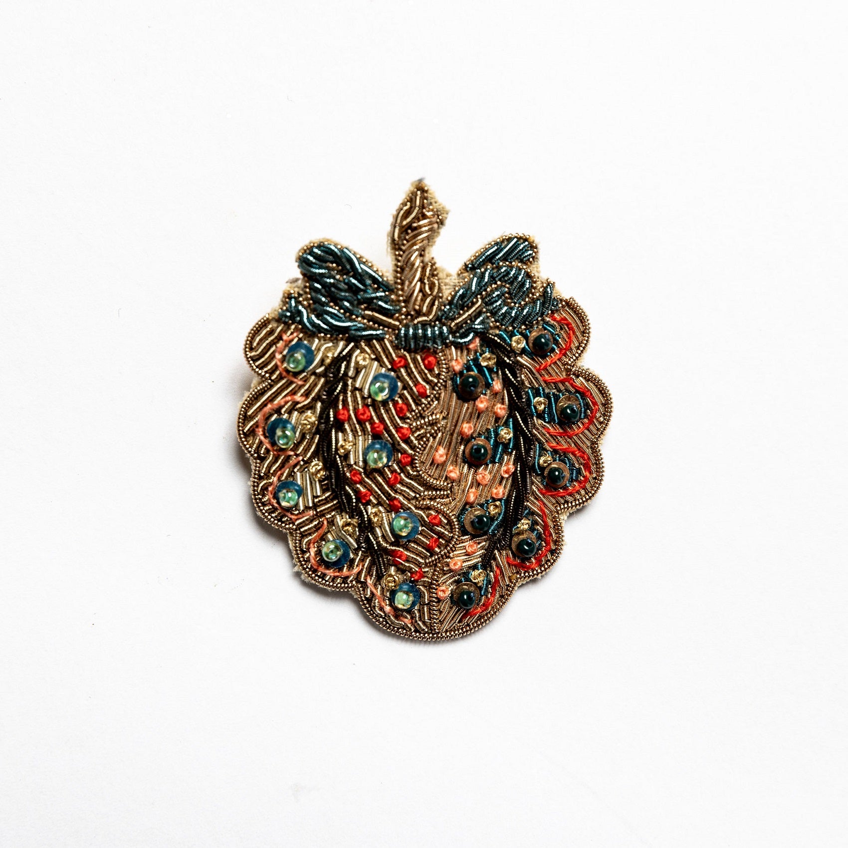 William Morris Hand Embroidered Goldwork Brooch