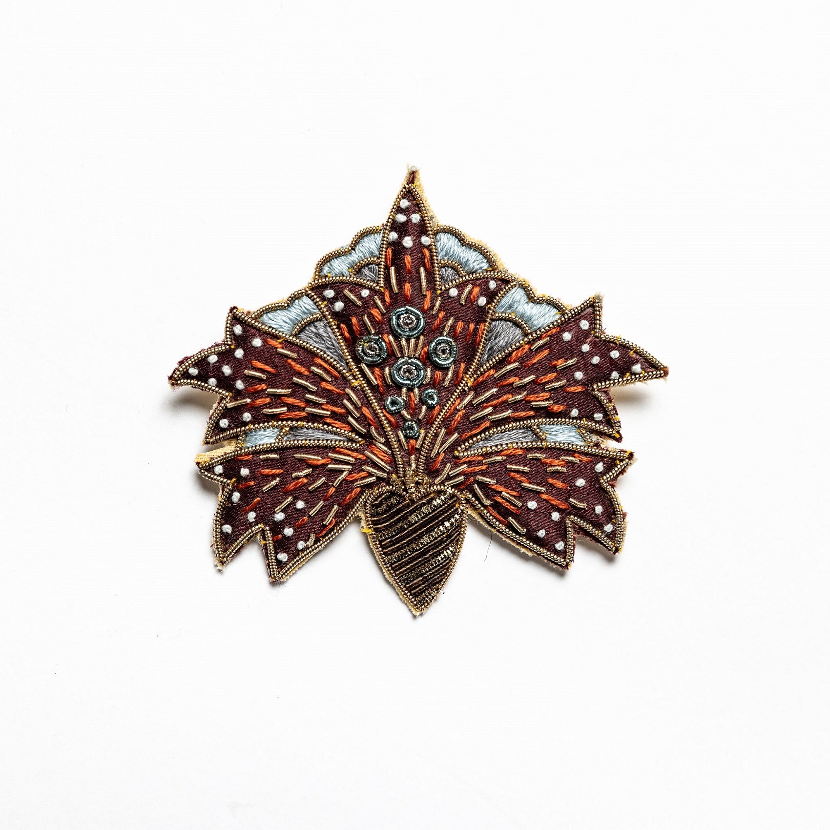 William Morris Hand Embroidered Goldwork Brooch