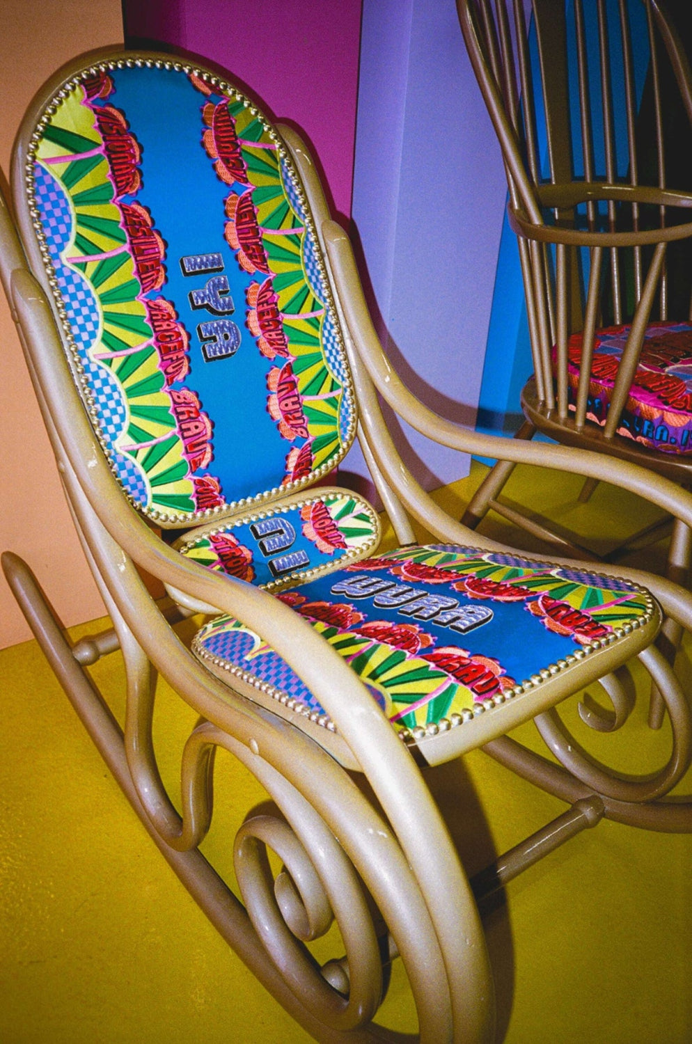 Yinka Ilori Chairs - Bespoke Embroidery