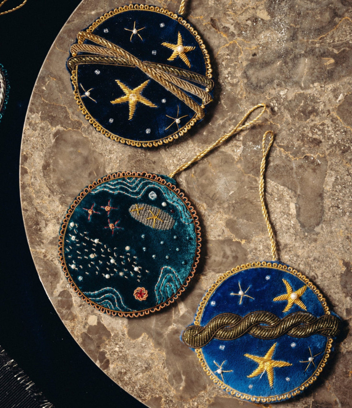 Celestial Collection Hand Embroidered Hanging Decorations