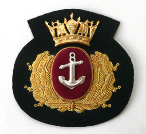 MERCHANT NAVY CAP BADGE - BLACK CROWN CUSHION (4344132599880)