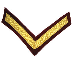 Hand & Lock Military: 1 Bar Chevron Gold on Para Maroon - Mess Dress