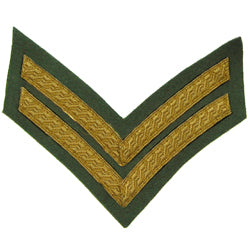 Hand & Lock Military: 2 Bar Chevron Gold on Rifle Green - Mess Dress