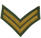 Hand & Lock Military: 2 Bar Chevron Gold on Rifle Green - Mess Dress