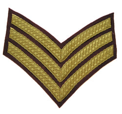 Hand & Lock Military: 3 Bar Chevron Gold on Para Maroon - No.1 Dress